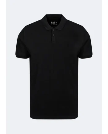 Black Pique Essential Polo Shirt