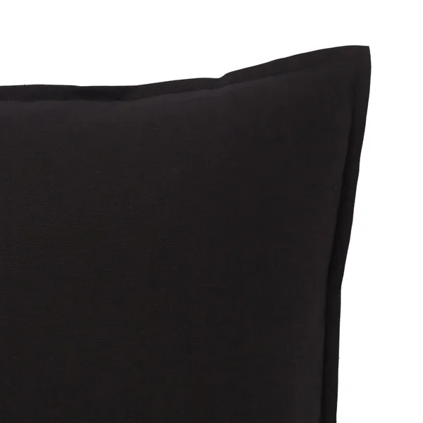 Black Plain Cotton effect Indoor Cushion (L)45cm (W)45cm