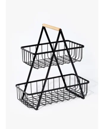 Black Wire Two Tier Storage Basket