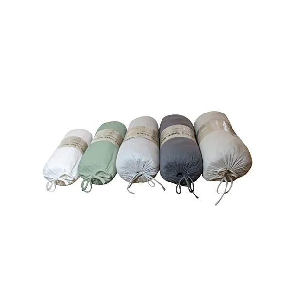 Blue Moon Organic Cotton Jersey Bed Sheet - Fitted Sheet 160 x 200 cm - GOTS Certified Ökotex Made in Green (Green, 140-160 x 200 cm)