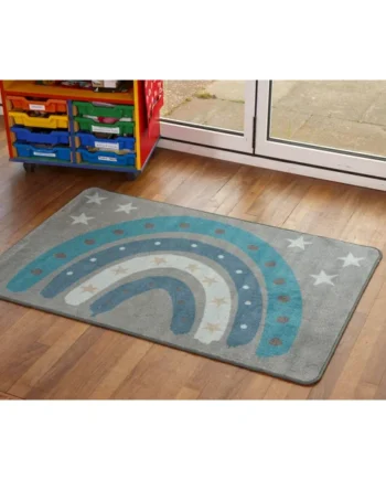 Blue Rainbow Nursery Rug 100x150cm