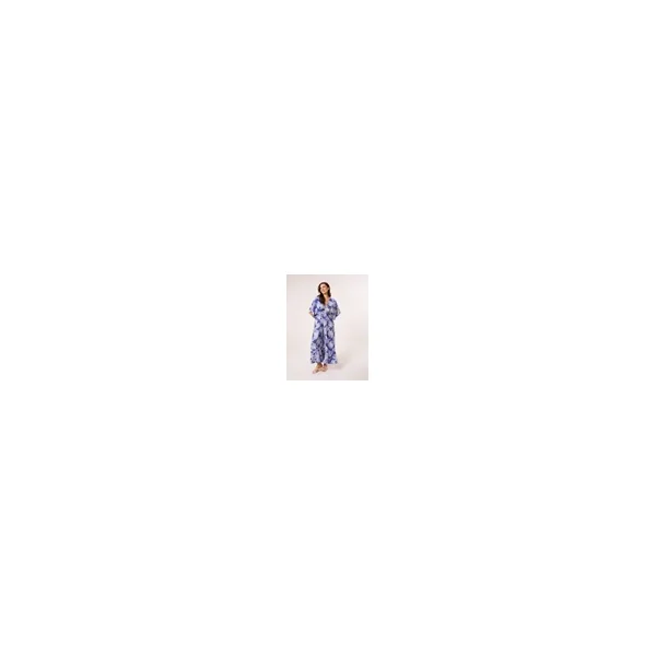 Blue Vanilla Blue Printed Leaf Wide Leg Jumpsuit