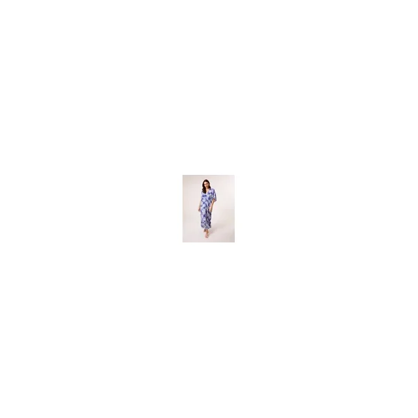 Blue Vanilla Blue Printed Leaf Wide Leg Jumpsuit