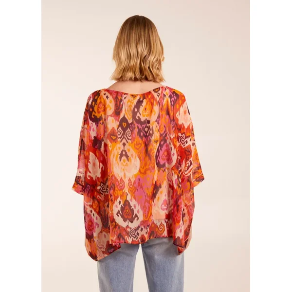 Blue Vanilla Orange Oversized Kimono Top