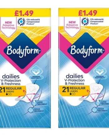 Bodyform Dailies Normal Panty Liners 21 Pack x2