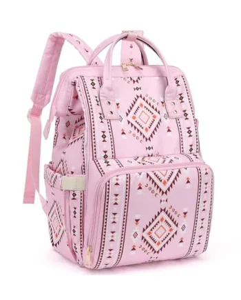 Boho Diaper Bag Backpack for Mom, Multifunctional Bohemia Baby Nappy Backpack with Stroller Straps Insulated Pockets