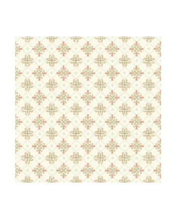 Boho Tile Wallpaper in Peach and Green