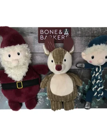 Bone & Barkers Seasonal Dog Toy in Reindeer Design, Pack of 3