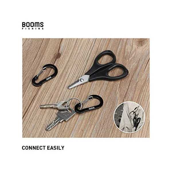 Booms Fishing CC1 Multi-Use Carabiner Clip, 6 Pack Small Caribeener Clips, Mini Keychain Caribeaner Clip 2 inch, Aluminum D Ring Carabiners, Multi-colored, Assorted