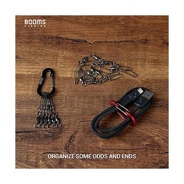 Booms Fishing CC1 Multi-Use Carabiner Clip, 6 Pack Small Caribeener Clips, Mini Keychain Caribeaner Clip 2 inch, Aluminum D Ring Carabiners, Multi-colored, Assorted
