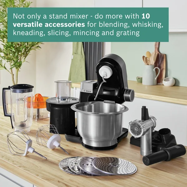 Bosch MUMS2VM40G 7-in-1 Stand Mixer, Juicer, Shredder, Black
