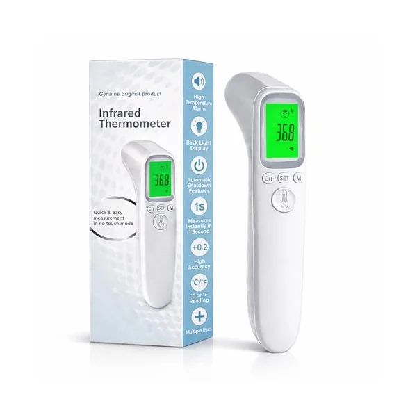 Boulton Infrared Forehead Thermometer for Adults & Children – Fast & Accurate Non-Contact Digital Head Thermometer with Fever Alarm, Backlit LCD Display, °C/°F - Touchless Thermometers for Home