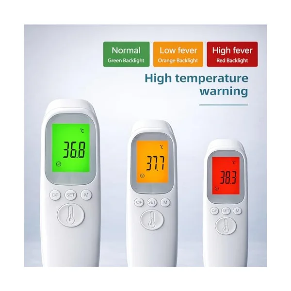 Boulton Infrared Forehead Thermometer for Adults & Children – Fast & Accurate Non-Contact Digital Head Thermometer with Fever Alarm, Backlit LCD Display, °C/°F - Touchless Thermometers for Home