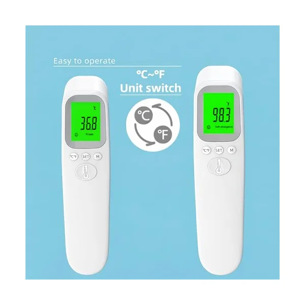 Boulton Infrared Forehead Thermometer for Adults & Children – Fast & Accurate Non-Contact Digital Head Thermometer with Fever Alarm, Backlit LCD Display, °C/°F - Touchless Thermometers for Home