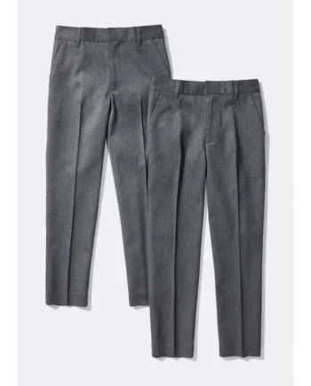 Boys 2 Pack Grey Skinny Fit School Trousers (6-13yrs)