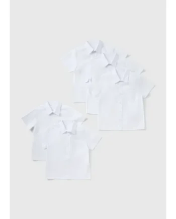 Boys 5 Pack White Short Sleeve School Shirts (4-16yrs)