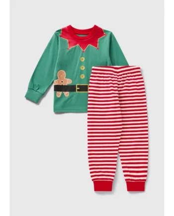 Boys Green Elf Christmas Pyjamas (1-7yrs)