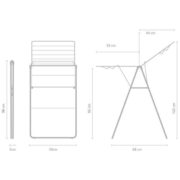 Brabantia 15m Hang On Clothes Airer - Black