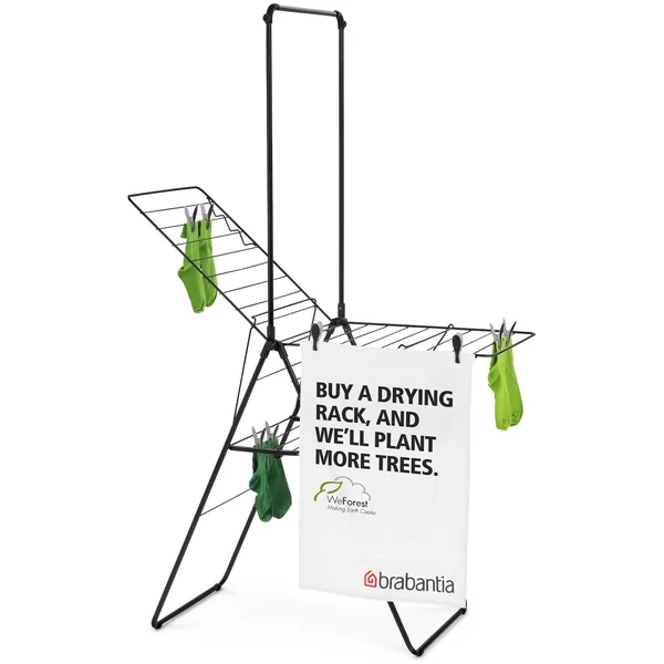 Brabantia 20m Hang On Clothes Airer with Rod - Black