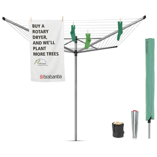 Brabantia 50m Lift-O-Matic Washing Line with Ground Spike