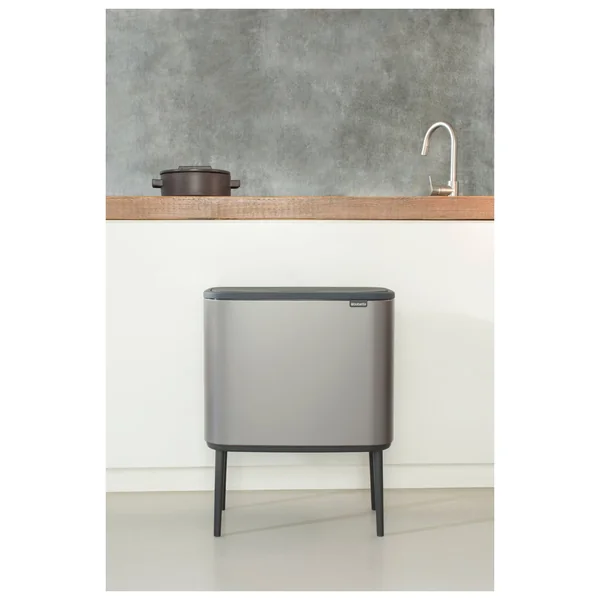 Brabantia Bo 11 + 23 Litre Touch Top Bin - Dark Grey