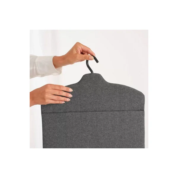 Brabantia Foldable Steam Board in Black Compact, 360 Degree Rotating Hook, Solid Surface for Pressure Steaming