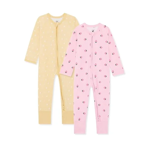 Bramble & Bear 2-Pack Toddler & Baby Sleepsuits for Boys & Girls | Organic Cotton, Super Soft Baby Sleepwear | Full Zip Sleepsuits with Easy Accessibility | Stretch Fit and Footless