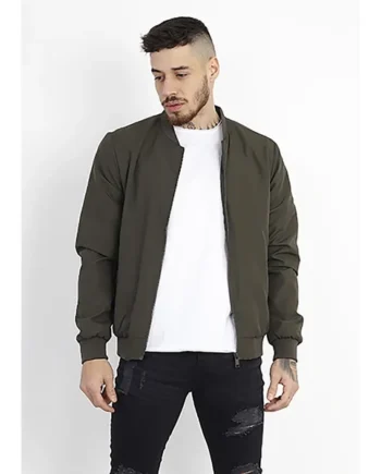 Brave Soul Khaki Bomber Jacket