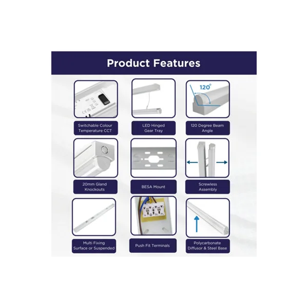 Bright Source 4ft Twin 38w LED CCT Batten