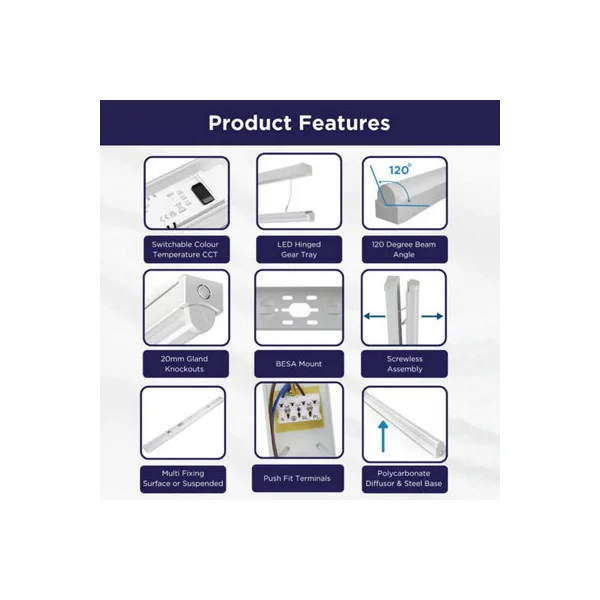 Bright Source 5ft Twin 52w LED CCT Batten