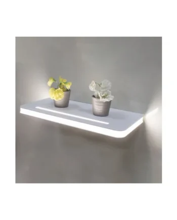 Bubly Bathrooms Vega 600mm LED Floating Shelf Wall Mounted Natural White Glow IP44 Rated Modern Bathroom Shelf