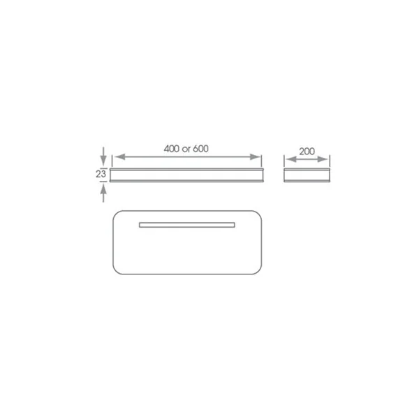 Bubly Bathrooms Vega 600mm LED Floating Shelf Wall Mounted Natural White Glow IP44 Rated Modern Bathroom Shelf