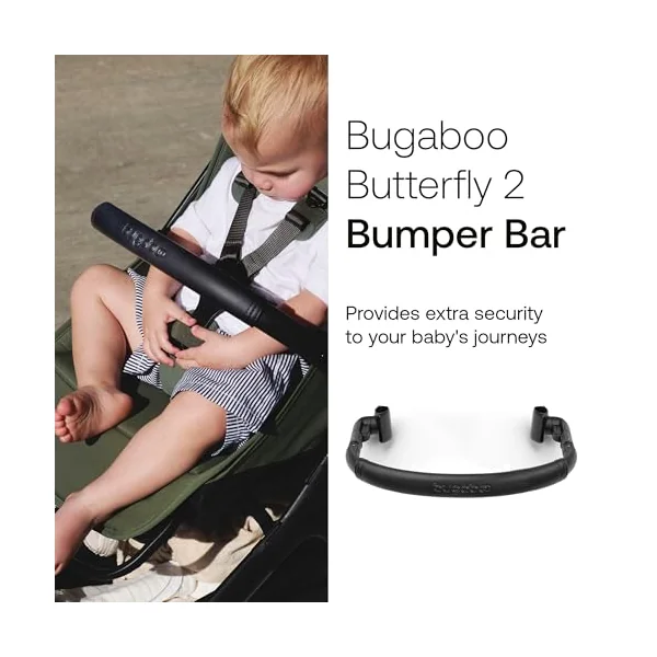 Bugaboo Butterfly 2 Bumper Bar, Safe Baby Buggy Armrest | for Butterfly 2 Pushchair, Adjustable, Easy to Clean, Minimalistic and Sustainable Design, Grip Handle Bar for Growing Child