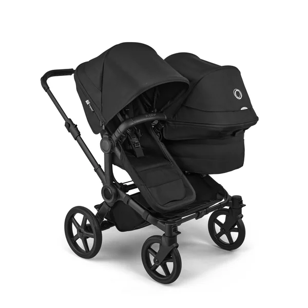 Bugaboo Donkey 6 Double Stroller, Side-by-Side Convertible Pushchair for Newborn and Toddler, Reversible Seat, Easy to Maneuver All-Terrain Wheels and One Hand Steering, Heritage Black