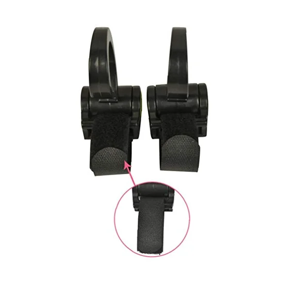 Buggy Clips 360 Rotation Hook Your Shopping Bag Handbag Changing Bag on Your Stroller Pram Pushchair Black 2 Pack