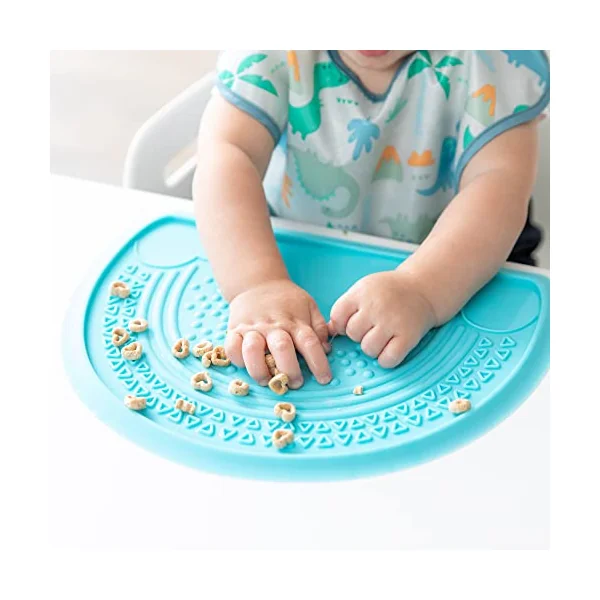 Bumkins Baby Silicone Sensory Placemat, Toddler Placemat, Suction Placemat for Restaurants, Feeding for High Chairs and Tables, Baby Led Weaning, Ages 6 Months Up