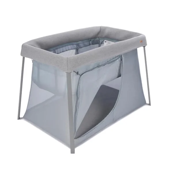 BÉABA, 3 in 1 Baby Travel Cot Bed & Craddle, Playpen, Evolutive, Lightweight - 6.8Kg, Foldable, Compact, Transport Bag and Mattress Included, Breathable and Oeko-Tex Fabric, Heather Grey