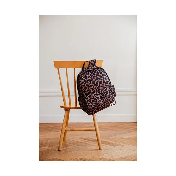 BÉABA Baby Changing Backpack Tokyo 21L – Unisex Diaper Bag for Mom and Dad, 9 Pockets, Insulated Bottle Pocket, Stroller Clips, Padded Changing Mat – Leopard