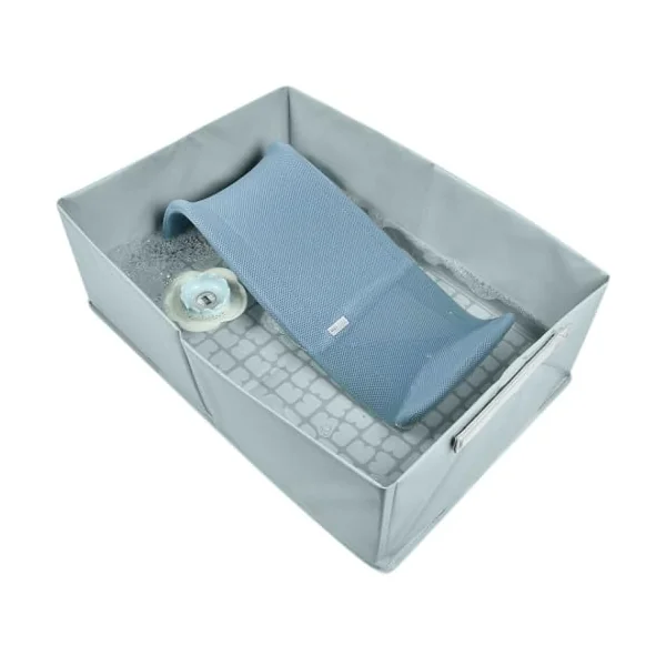 BÉABA , Foldable Baby Bathtub, Ultra Compact, Stylish and Trendy, Practical Storage, Minimal Space, Easy to Use, Camele'o Pop Up Bathtub, Blue - Compatible with Béaba Transacted