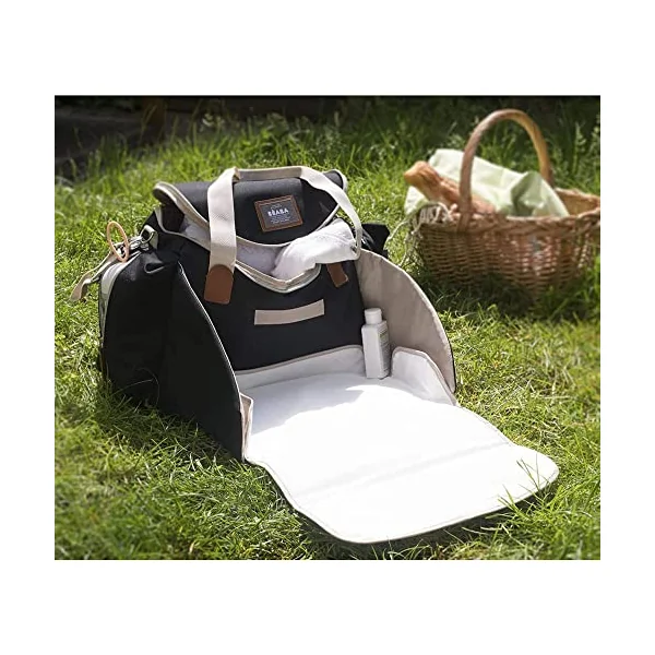 Béaba - Sydney II - Baby Changing Bag - Diaper Bag for Babies and Newborn - Large Capacity - Baby Changing Mat - Isothermal Lunch Pouch - Buggy Attachment System - Dark