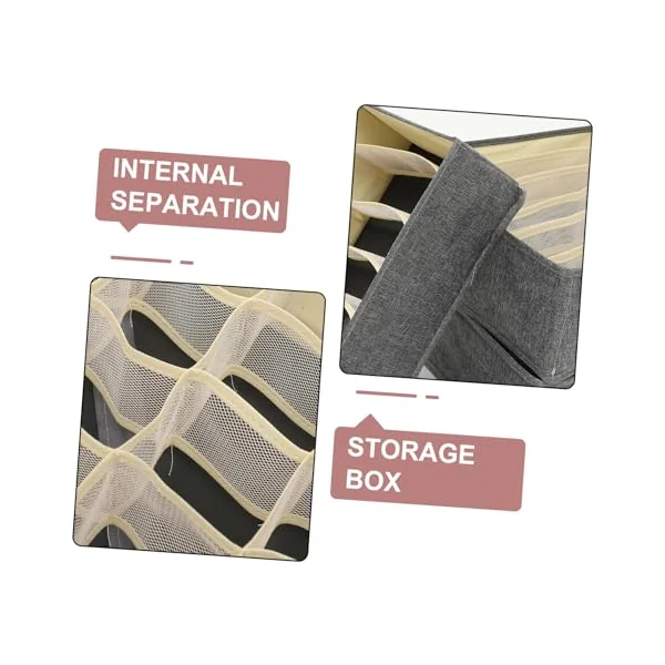 Cabilock 3 Pcs Underwear Socks Underwear Bra Storage Container Organizer Dividers Fabric Dresser Organizer Bra Drawer Dividers Cloth Dressing Table Foldable Baby