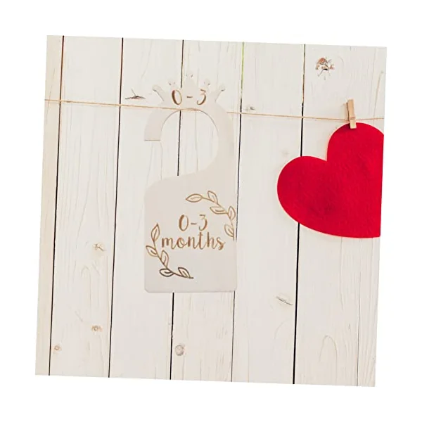 Cabilock 3 Sets Clothes Tag Dreses Baby Hangers Baby Clothes Newborn Outfits Baby Monthly Divider Wooden Drawers Baby Dividers for Closet Wooden Baby Divider for Closet Wardrobe Dividers