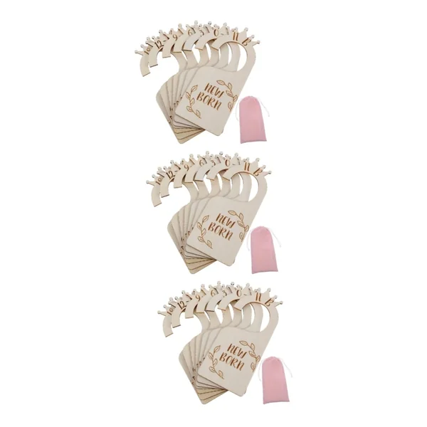 Cabilock 3 Sets Clothes Tag Dreses Baby Hangers Baby Clothes Newborn Outfits Baby Monthly Divider Wooden Drawers Baby Dividers for Closet Wooden Baby Divider for Closet Wardrobe Dividers
