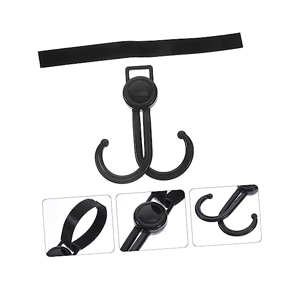 Cabilock 3pcs Stroller Hook Lightweight Carabiners Multi-Function Hooks for Hanging Bags Outdoor Stroller Sturdy Pram Accessories