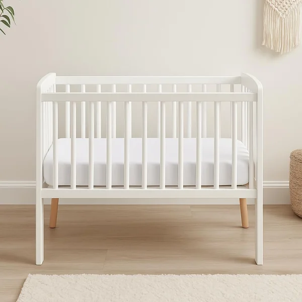 Callowesse 2 Pack Cot Bed Fitted Sheets – Organic Cotton Baby Bedding, 70 x 140 cm – Elasticated Edges for Snug Fit – White