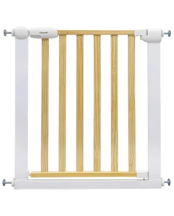 Callowesse Design Wood & Metal Pressure Fit Baby & Toddler Door & Stair Safety Gate | 76-83cm x H77cm - White