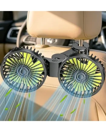 Car Fan Back Seat USB, 360° Rotating Car Cooling Fan Double Head, Mini Fan with 3 Speeds, USB Fan Cooling Air Fans Car Fan for Home/Office, Truck, Motorhome