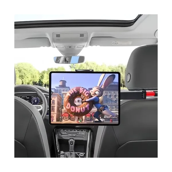 Car Headrest Mount, 360°Rotating Car Seat Mounts Phone & Tablet, Car Tablet Holder for 4-10.6 Inch Devices(Black)