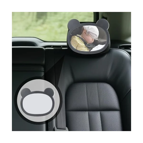 Car Mirror for 360 Degree Rotating Safety Shatterproof Rearview | Rear Facing Car Seat Mirror Ultra Clear Observation Shatterproof Safety Adjustable Travel Stroller Registry