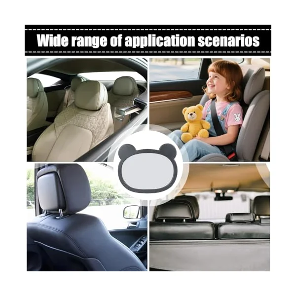 Car Mirror for 360 Degree Rotating Safety Shatterproof Rearview | Rear Facing Car Seat Mirror Ultra Clear Observation Shatterproof Safety Adjustable Travel Stroller Registry
